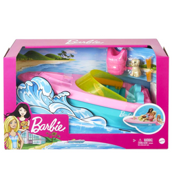 BARBIE MOTORÓWKA UNOSI SIĘ NA WODZIE SZCZENIACZEK AKCESORIA MATTEL