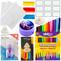 WYPRAWKA SZKOLNA STITCH MAJEWSKI BLOKI ZESZYTY 32K FARBY (8 EL.) + GRATISY