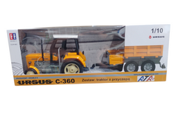 TRAKTOR Z PRZYCZEPĄ URSUS C360 DUŻY CIĄGNIK ROLNICZY ZDEJMOWANA KABINA 1:10