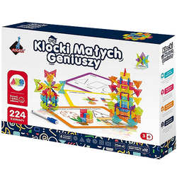 KLOCKI KONSTRUKCYJNE MAŁYCH GENIUSZY EDUKACYJNE GEOMETRYCZNE 224 EL. ASKATO