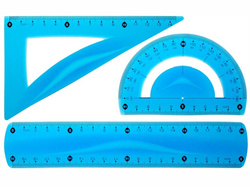 ZESTAW GEOMETRYCZNY KĄTOMIERZ LINIJKA 20CM - TETIS
