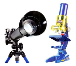 TELESKOP MIKROSKOP ZESTAW EDUKACYJNY NAUKOWY 2W1 LUNETA ASTRONOMICZNA