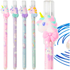 DŁUGOPIS WYMAZYWALNY ŚCIERALNY JEDNOROŻCE NIEBIESKI 0,5mm STRIGO - 4 sztuki