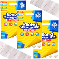 KLEJĄCE KROPKI MOCUJĄCE SAMOPRZYLEPNE BEZBARWNE 360 sztuk ASTRA - 3 op.