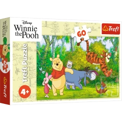 PUZZLE 60 ELEMENTÓW KUBUŚ PUCHATEK SMACZNY MIODEK UKŁADANKA TREFL 17411