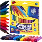 FLAMASTRY MAZAKI PISAKI TRÓJKĄTNE JUMBO GRUBE SZKOLNE 10 ŻYWYCH KOL. ASTRA