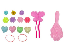 LALKA GŁOWA DO CZESANIA AKCESORIA DO STYLIZACJI WŁOSÓW KOLOROWE PASEMKA