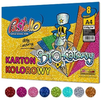 BLOK KOLOROWY KARTON BROKATOWY A4 8 ARKUSZY ZŁOTY SREBRNY PASTELLO