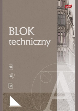 BLOK TECHNICZNY BIAŁY A4 10 kartek 190g/m2 SZKOLNY UNIPAP MAJEWSKI - 10 szt