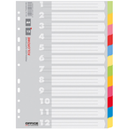 PRZEKŁADKI DO SEGREGATORA A4 KARTONOWE 12 KART 170g OFFICE PRODUCTS