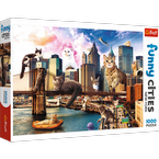 PUZZLE 1000 FUNNY CITIES KOTY W NOWYM JORKU UKŁADANKA TREFL 10595