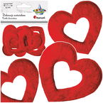 SERDUSZKA SERCA DEKORACYJNE MATERIAŁOWE CZERWONE KREATYWNE 15 SZTUK TITANUM