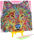 HAFT DIAMENTOWY DIAMOND PAINTING MOZAIKA 5D WILK