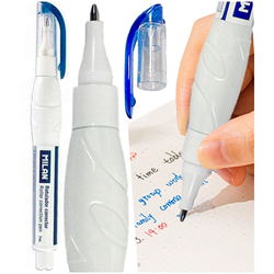 KOREKTOR W DŁUGOPISIE PIÓRZE METALOWA KOŃCÓWKA SZKOLNY 7 ml MILAN - 3 szt.