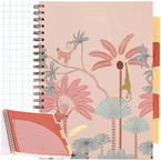 KOŁOZESZYT A4 ZESZYT NA SPIRALI W KRATKĘ 100K 80g STRIGO PADS AFRYKA BEŻOWY