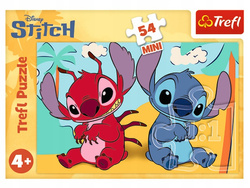 PUZZLE MINI 54 ELEMENTY STITCH I JEGO ŚWIAT UKŁADANKA TREFL 19813