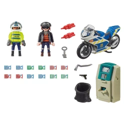 PLAYMOBIL POLICYJNY MOTOR POŚCIG ZA PRZESTĘPCĄ AKCESORIA CITY ACTION 32 EL.