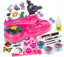 SALON TATUAŻU ZESTAW DO ROBIENIA TATUAŻY ŚWIECĄCE APLIKACJA CLEMENTONI