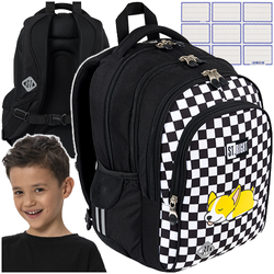 PLECAK SZKOLNY 4-KOMOROWY ST.RIGHT MAJEWSKI BP-58 PIESEK CORGI + NAKLEJKI