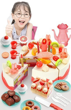 DUŻY TORT DO KROJENIA, AKCESORIA ŚWIATŁO I DŻWIĘKI