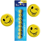 MAGNESY DO TABLIC EMOTKI EMOTIKONY BUŹKI ŻÓŁTE JĘZYCZEK TETIS 20mm 8szt.