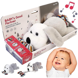 PLUSZAK MASKOTKA PIESEK PRZYTULANKA Z POZYTYWKĄ WYCISZAJĄCA KOŁYSANKA