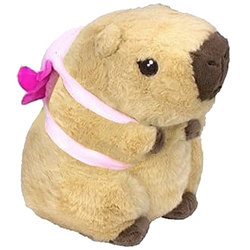 KAPIBARA PLUSZAK MASKOTKA PRZYTULANKA Z PLECAKIEM AKSOLOTL 22 cm BEŻOWA