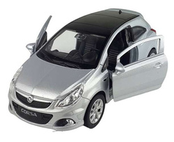 OPEL CORSA OPC SREBRNY METALOWY SAMOCHÓD KOLEKCJONERSKI WELLY