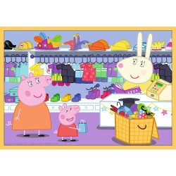PUZZLE 10w1 ŚWINKA PEPPA POZNAJ ŚWINKĘ PEPPĘ 10 UKŁADANEK 329EL TREFL 90383