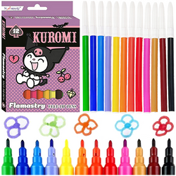 PLECAK SZKOLNY 4-KOMOROWY FLAMASTRY 12k. 2w1 MAJEWSKI KRÓLIK BLACK KUROMI