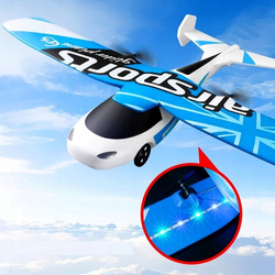 SAMOLOT ZDALNIE STEROWANY NA PILOTA R/C ŚWIATŁA DUŻY PIANKOWY NIEBIESKI