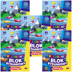 BLOK RYSUNKOWY KOLOROWY A4 ASTRA 15 KARTEK 80g SZKOLNY PLASTYKA - 5 szt.