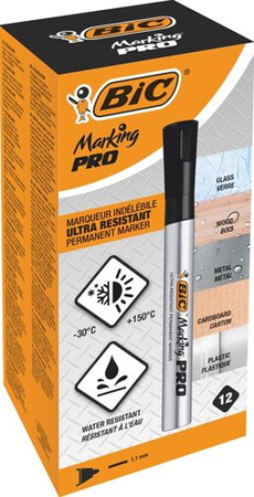 MARKER PERMANENTNY PISAK MARKING PRO WODOODPORNY OKRĄGŁY CZARNY BIC - 2 szt