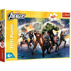 PUZZLE 160 ELEMENTÓW MARVEL AVENGERS: SUPERMOCE UKŁADANKA TREFL 15428