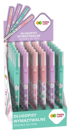 DŁUGOPIS WYMAZYWALNY ŚCIERALNY Z ZATYCZKĄ HAPPY COLOR FLOWER 0.5mm SZKOLNY