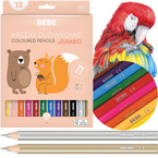 KREDKI OŁÓWKOWE JUMBO TRÓJKĄTNE 12 KOLORÓW + TEMPERÓWKA BB KIDS INTERDRUK