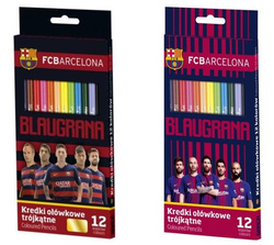KREDKI OŁÓWKOWE TRÓJKĄTNE 12 K. FC BARCELONA ASTRA