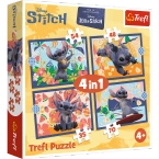 PUZZLE 4w1 LILO I STITCH WAKACJE NA HAWAJACH UKŁADANKA 34666 TREFL
