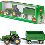 JOHN DEERE TRAKTOR Z PRZYCZEPĄ ZIELONY CIĄGNIK METALOWY 1:50 SIKU 1953