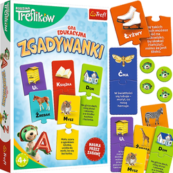 GRA EDUKACYJNA ZGADYWANKI ZAGADKOWY ALFABET RODZINA TREFLIKÓW 4+ TREFL