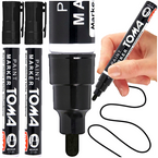 MARKER OLEJOWY DO DREWNA METALU WODOODPORNY CZARNY TOMA OKRĄGŁY - 2 szt.