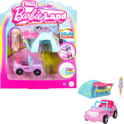 BARBIE LALKA SAMOCHÓD TERENÓWKA NAMIOT ZMIENIA KOLORY BARBIELAND MATTEL