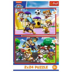PUZZLE 2x24 PSI PATROL PSI DZIEŃ ZABAW PIESKI CHASE UKŁADANKA 34434 TREFL