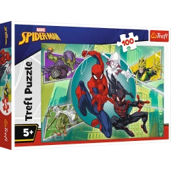 PUZZLE 100 ELEMENTÓW SPIDERMAN - PAJĘCZA MASKA UKŁADANKA TREFL 16519