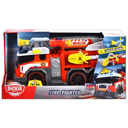 STRAŻ POŻARNA WÓZ STRAŻACKI Z DRABINĄ LEJE WODĘ ŚWIATŁO DŹWIĘK DICKIE TOYS