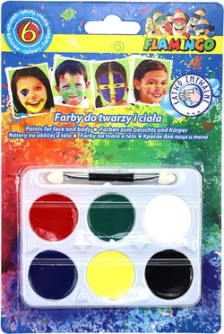 FARBY DO  MALOWANIA TWARZY CIAŁA 6 KOLORÓW ZMYWALNE FLAMINGO TITANUM