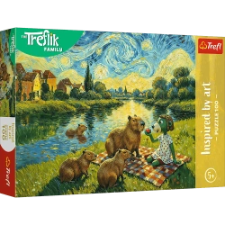 PUZZLE 100 EL. TREFLIKI KARMIĄC KAPIBARY INSPIRED BY ART TREFL 16563