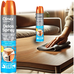 CLINEX DELOS SPRAY DO PIELĘGNACJI MYCIA MEBLI 1L ODTŁUSZCZA ANTYSTATYCZNY
