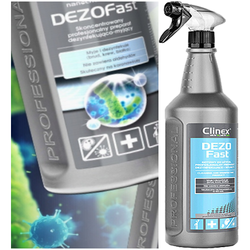 CLINEX DEZOFAST PŁYN DO DEZYNFEKCJI POWIERZCHNI BAKTERIOBÓJCZY 1L - 6 szt.