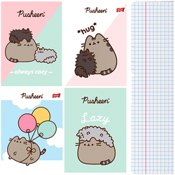 ZESZYT W KRATKĘ A5/32 KARTKI LAMINOWANY MAJEWSKI PUSHEEN KOTEK - 4 sztuki